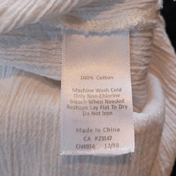 Talbots White Lace Trim Cotton Long Sleeve Top S Cottage Quietlux Feminine Chic - Picture 6 of 13